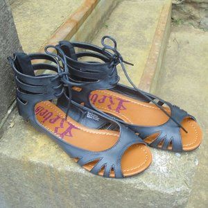 Rebels Leather Wrap Sandals w/ Zipper
